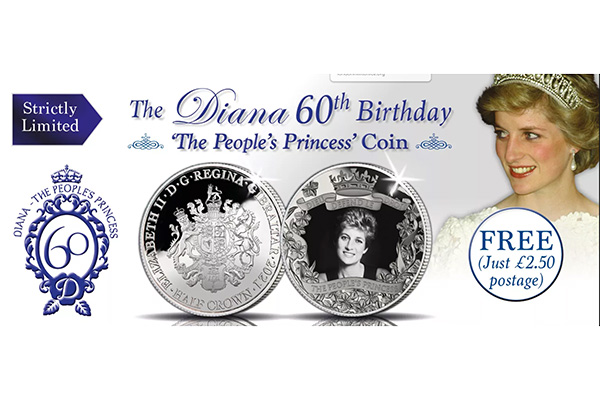 Free Princess Diana 60th Birthday Coin